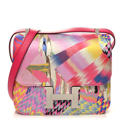 Hermes Swift Silk Marble Printed Constance 24 Rose Azalee Rose Mexico 1 of 11