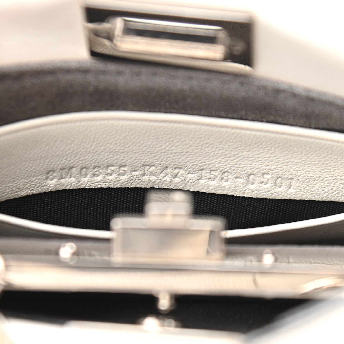 Shiny Nappa Micro Peekaboo Iconic Satchel White