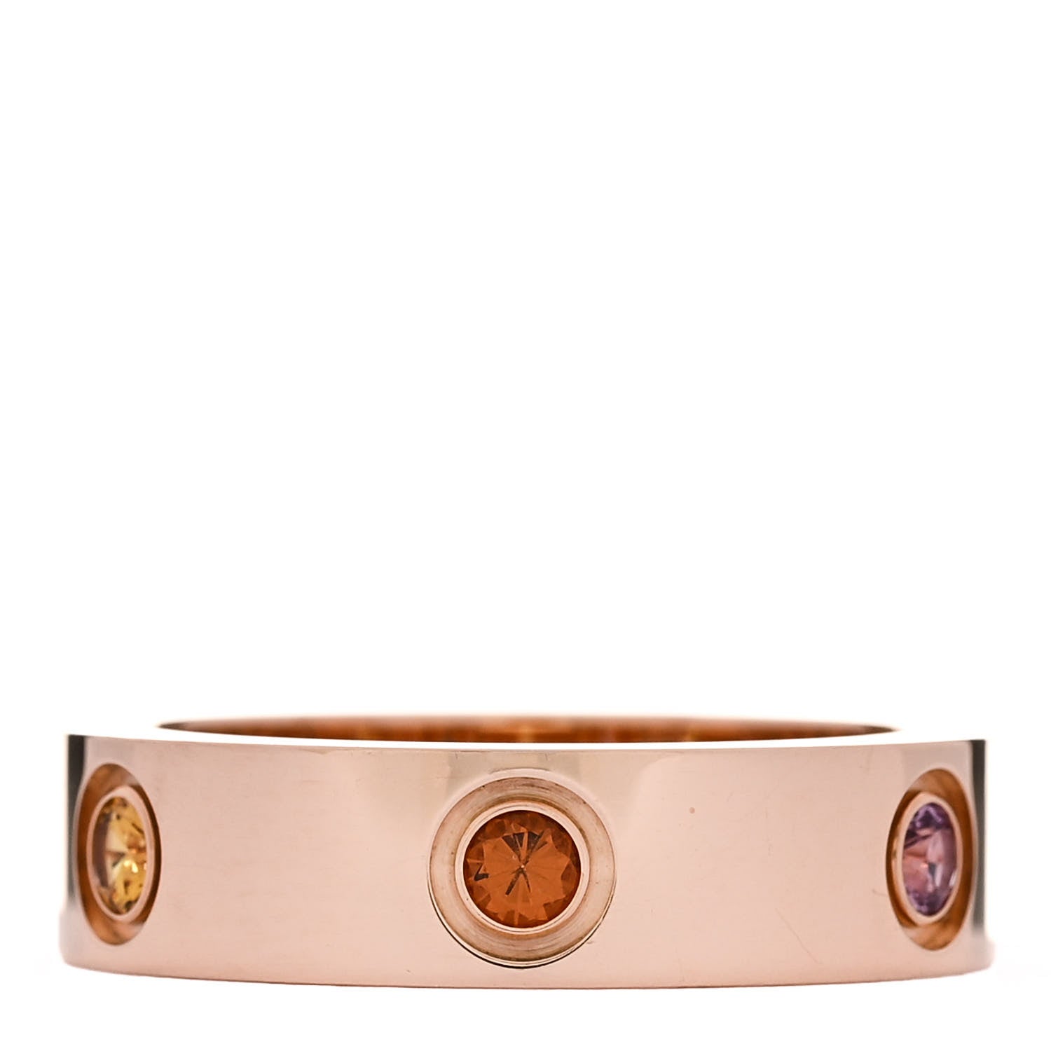 Cartier 18K Pink Gold Sapphire Garnet Amethyst 5.5mm LOVE Ring 56 7.5 1 of 4