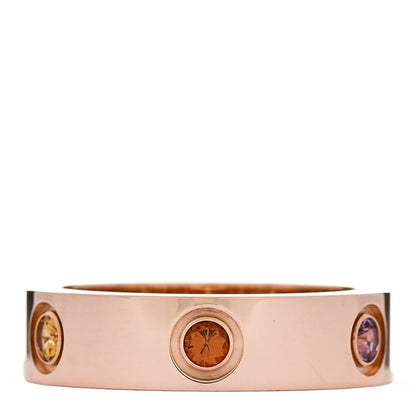 Cartier 18K Pink Gold Sapphire Garnet Amethyst 5.5mm LOVE Ring 56 7.5 1 of 4