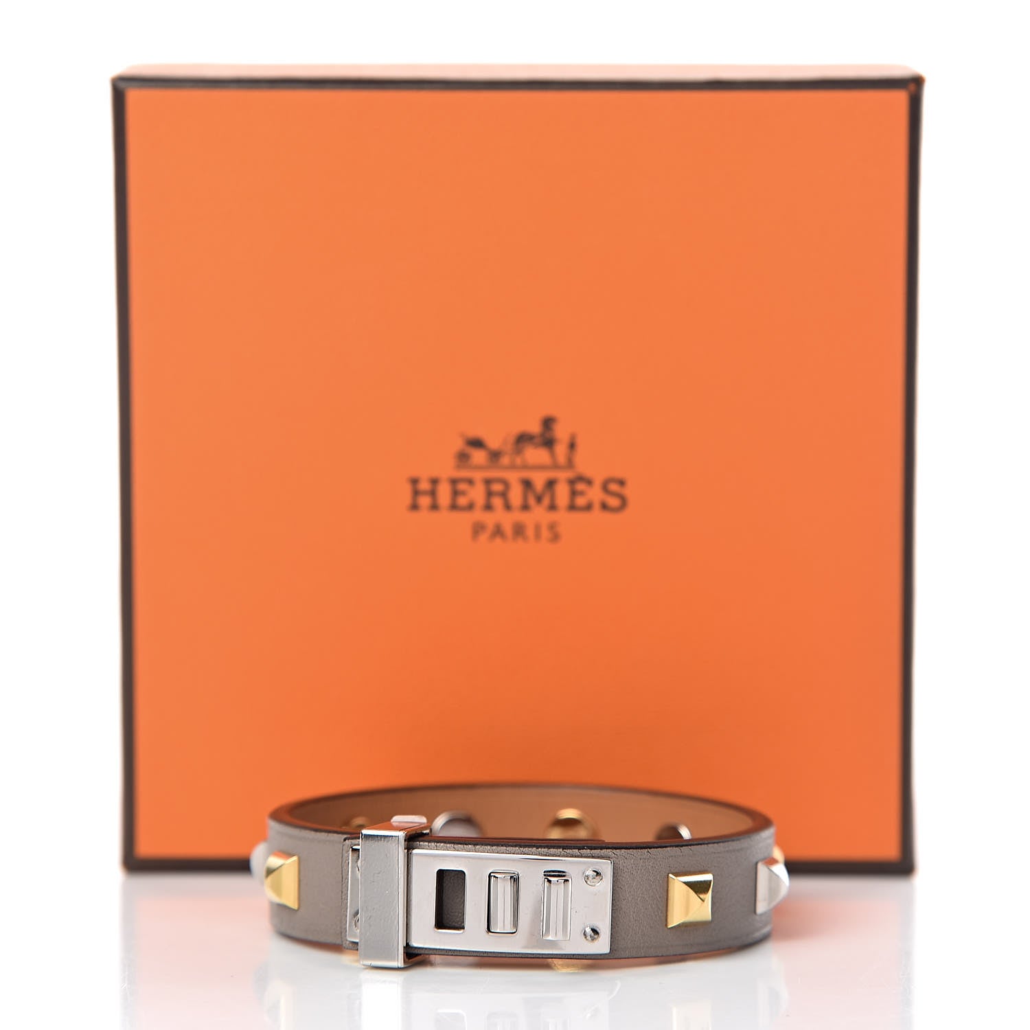 Hermes Swift Mini Dog Clous Carres Bracelet T2 Gris Asphalte 6 of 6