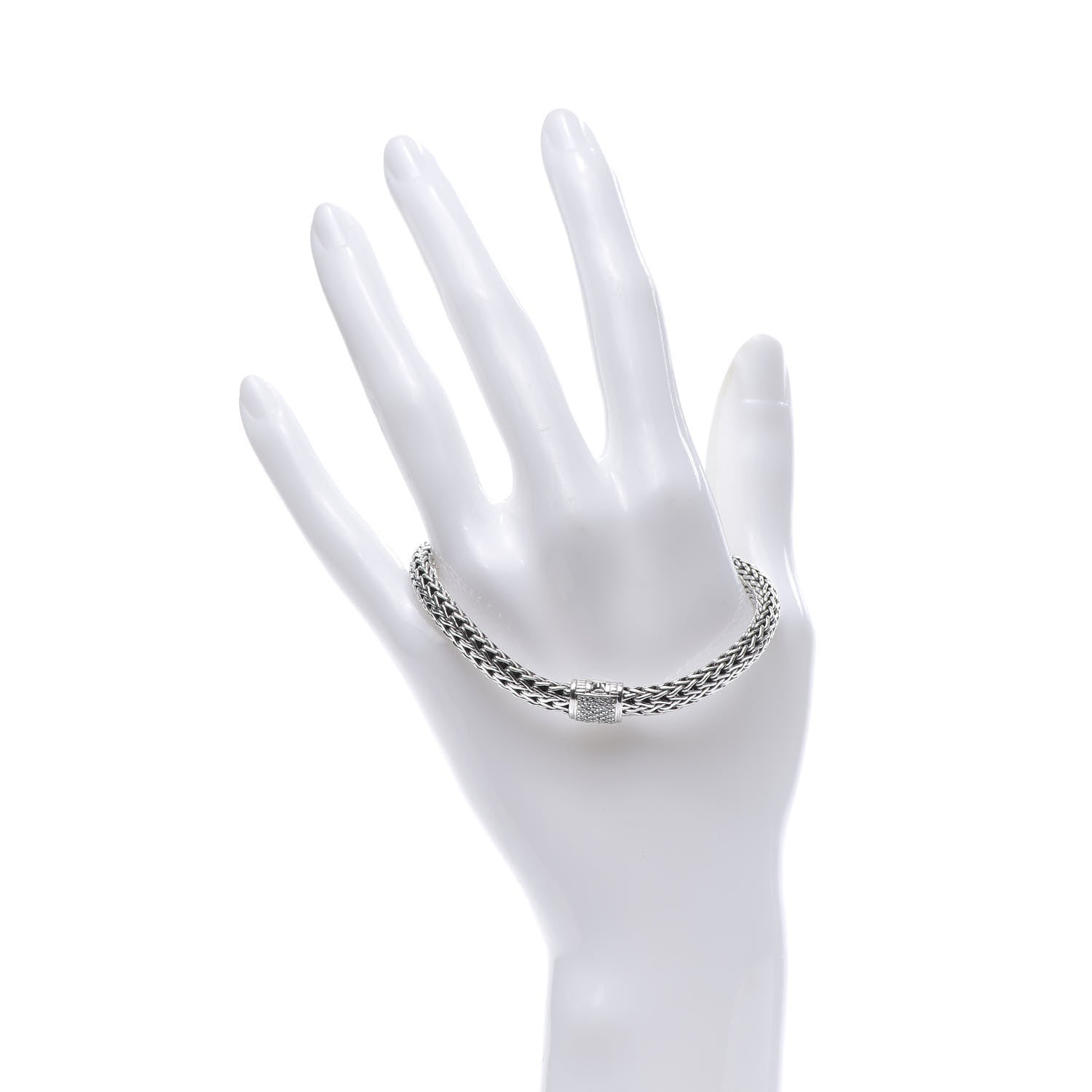 John Hardy Sterling Silver Diamond 6.5mm Classic Chain Bracelet 2 of 4