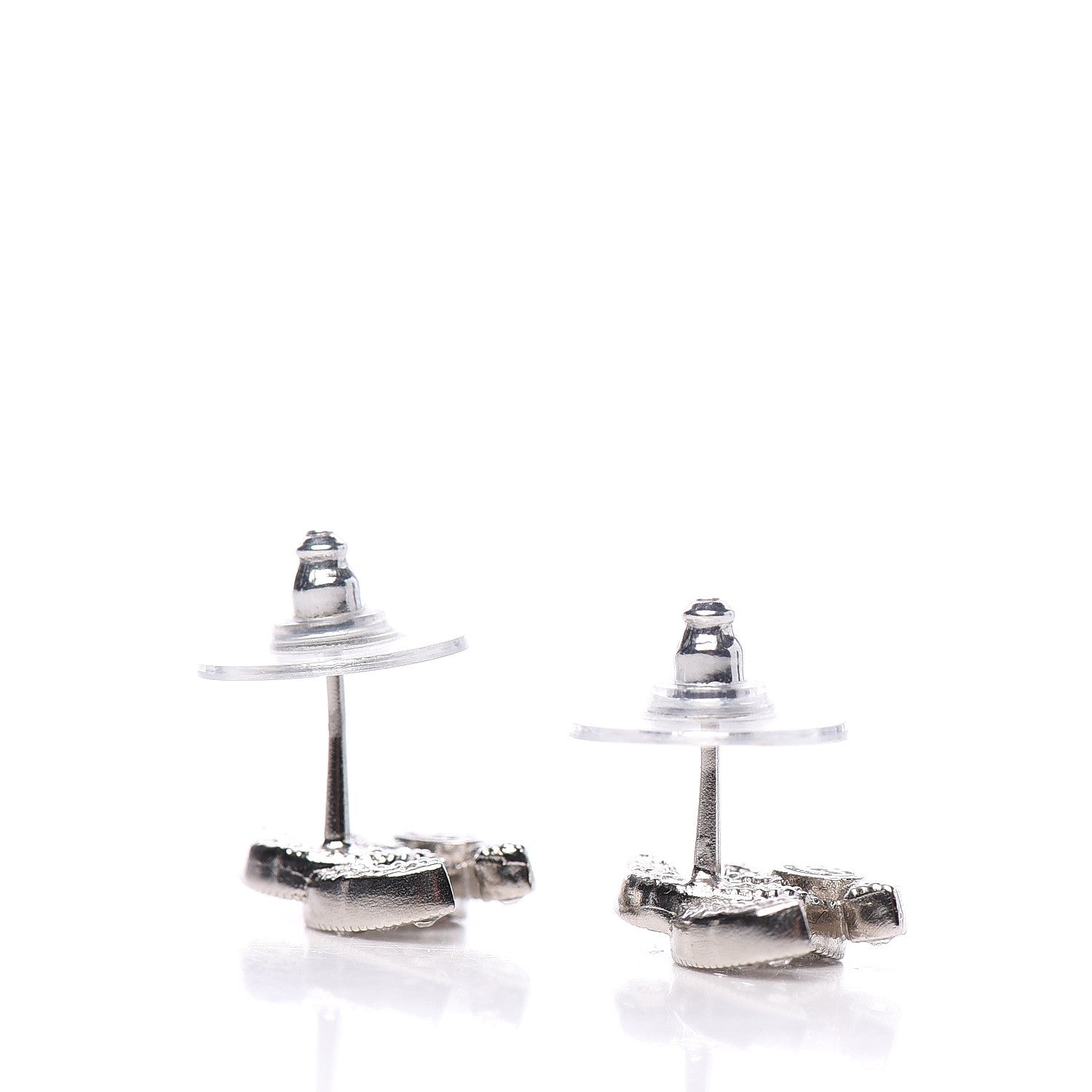 Chanel Crystal CC Earrings Silver 2 of 4
