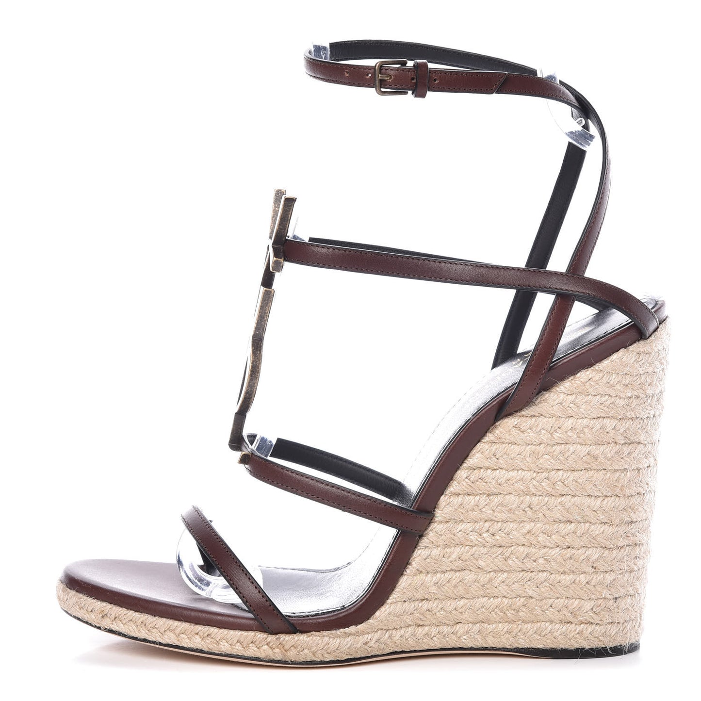 Calfskin Cassandra Espadrille 105 Wedges 40 Chocolate
