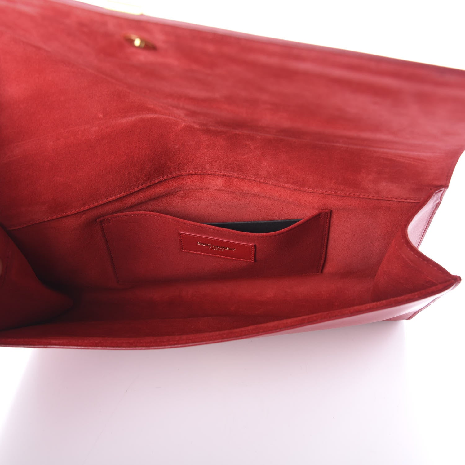 Saint Laurent Calfskin Classic Y Ligne Clutch Red 5 of 7