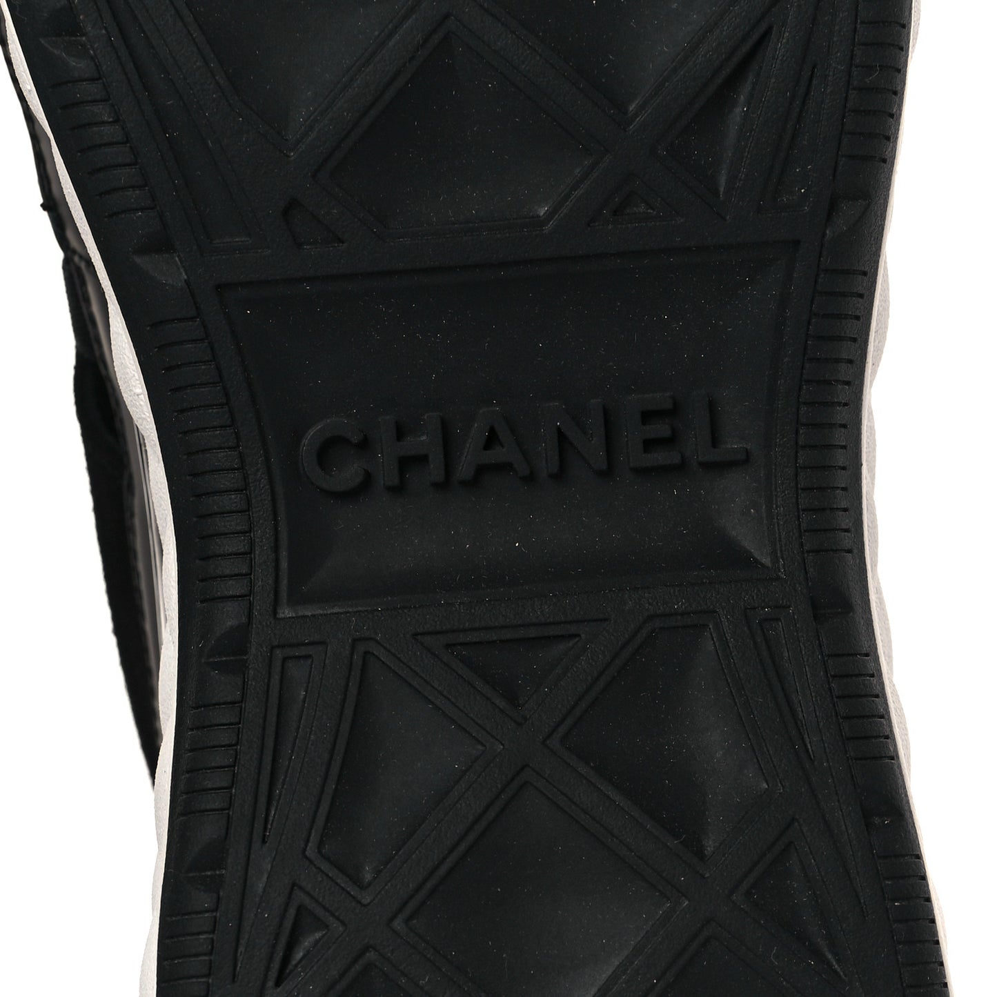 Fabric Calfskin Suede CC Sneakers 37.5 Black