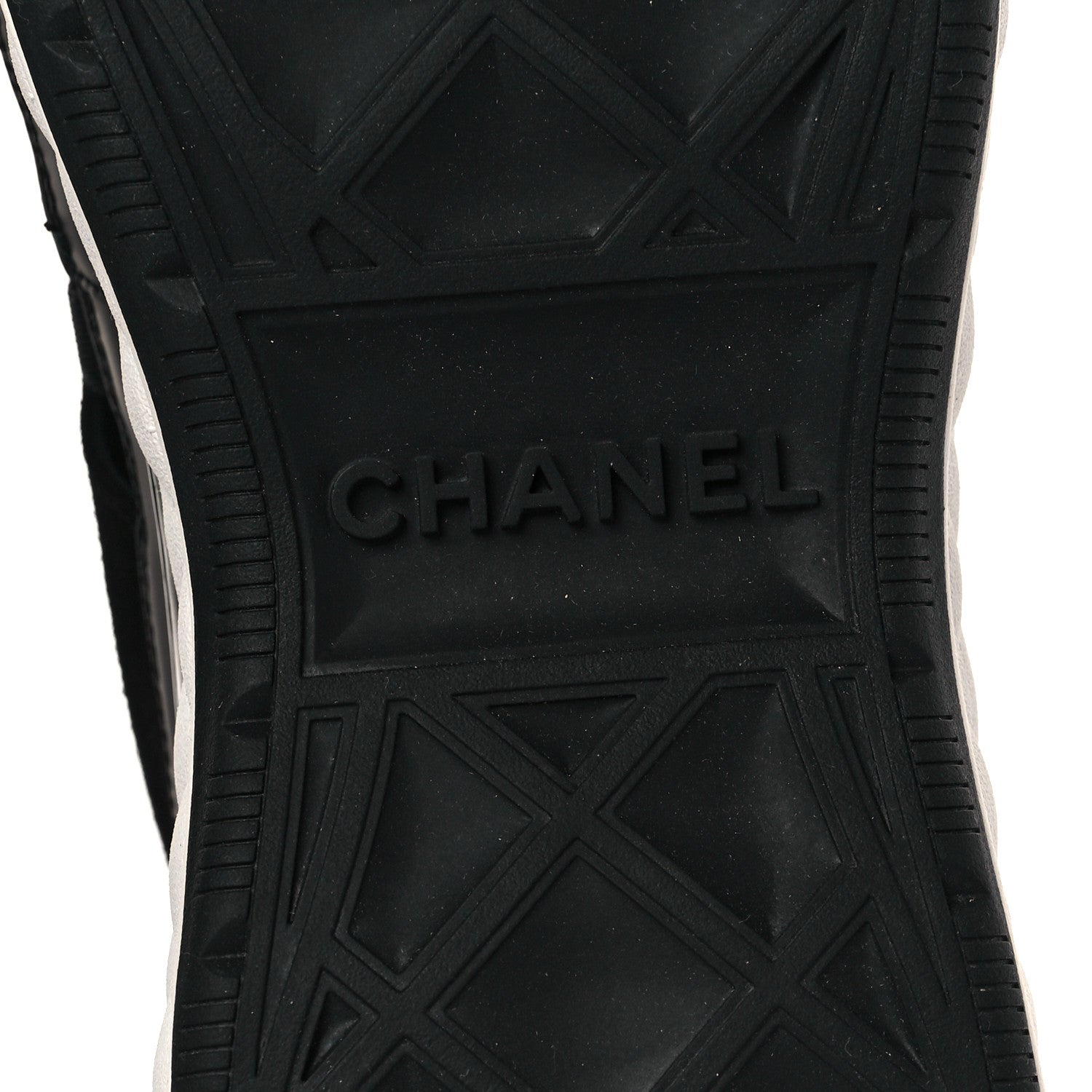 Chanel Fabric Calfskin Suede CC Sneakers 37.5 Black 6 of 8