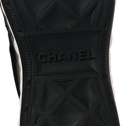 Chanel Fabric Calfskin Suede CC Sneakers 37.5 Black 6 of 8