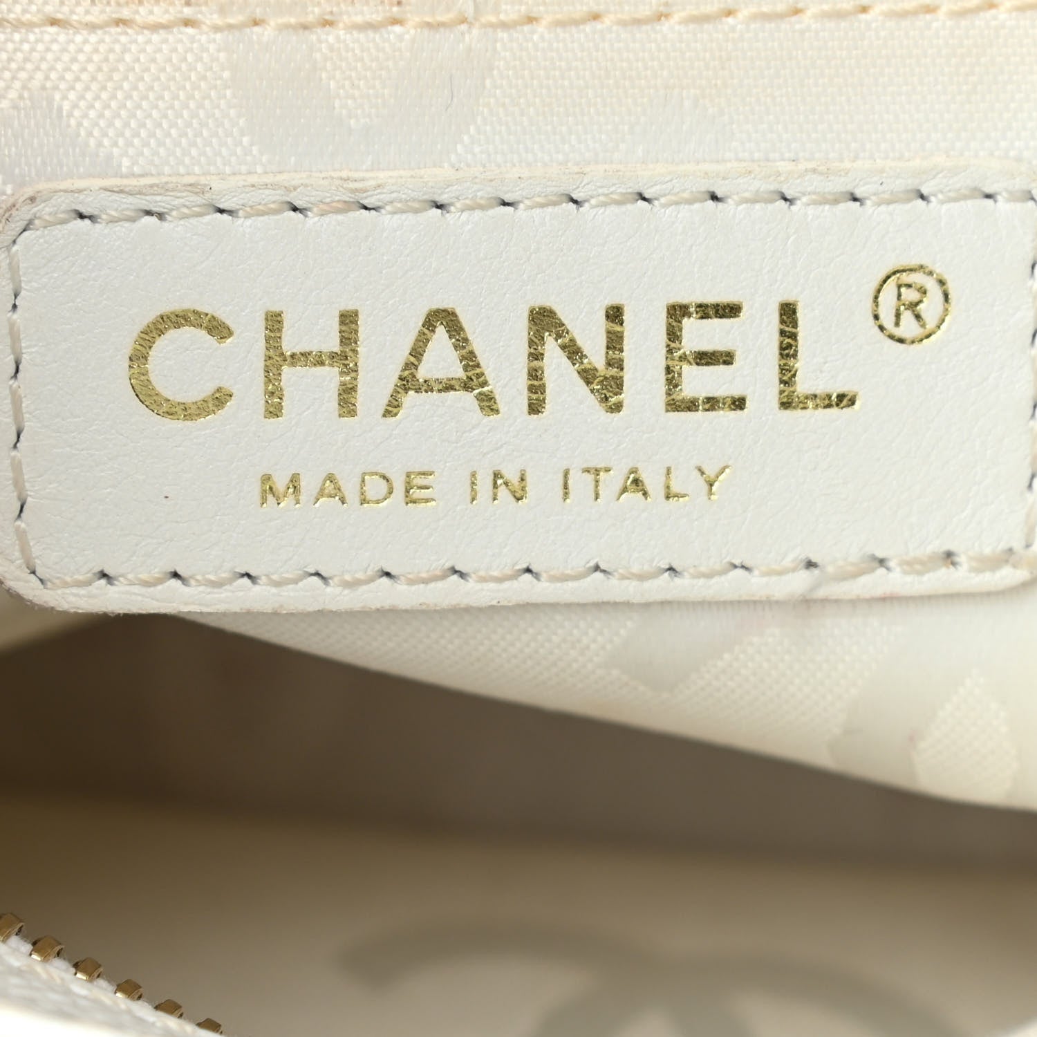 Chanel Caviar Resin CC Zip Clutch White 6 of 8