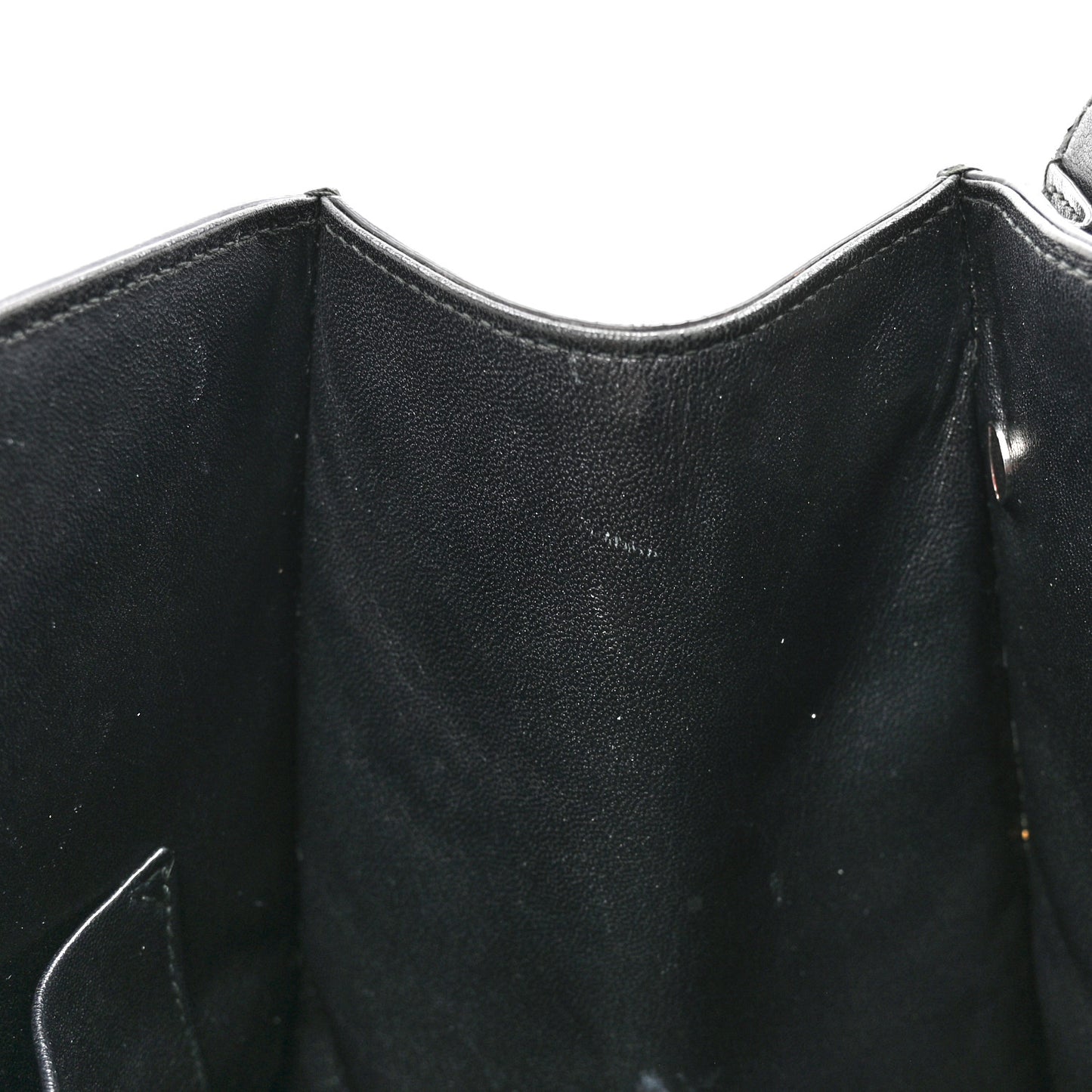 Grained Calfskin Large Diorever Flap Black