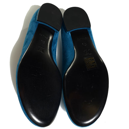 Louis Vuitton Suede Goatskin Crystal Addict Slipper 37.5 Blue 5 of 8