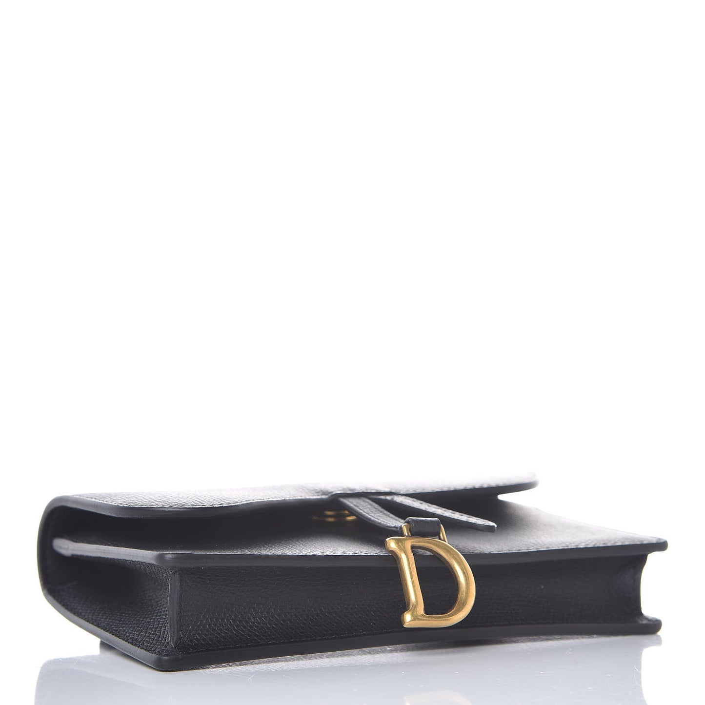 Grained Calfskin Saddle Belt Bag Black