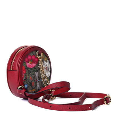 Gucci GG Supreme Monogram Web Flora Mini Ophidia Round Backpack Red 3 of 10