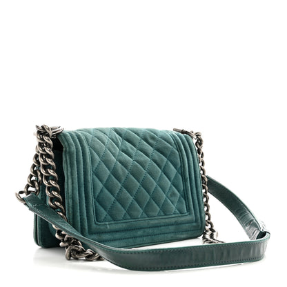 Chanel Velvet Quilted Small Boy Flap Turquoise 3 of 12
