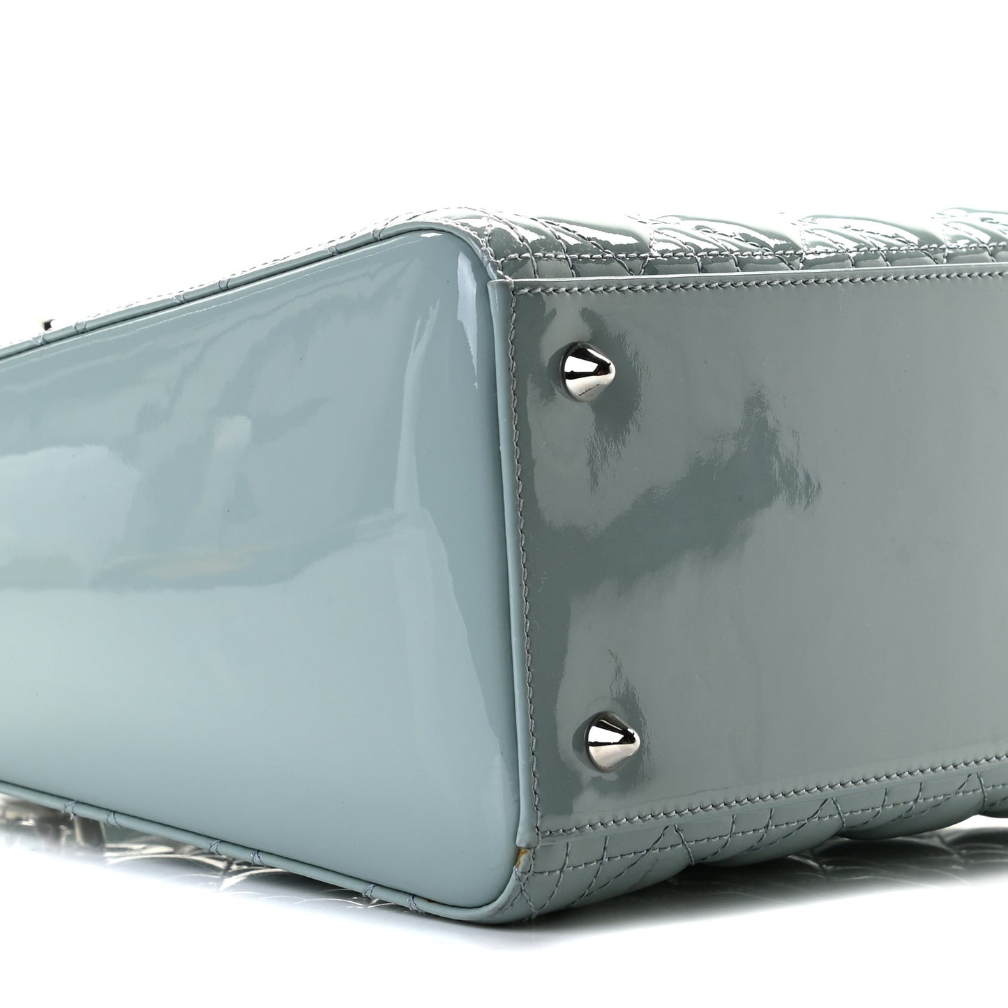 Patent Cannage Medium Lady Dior Light Blue