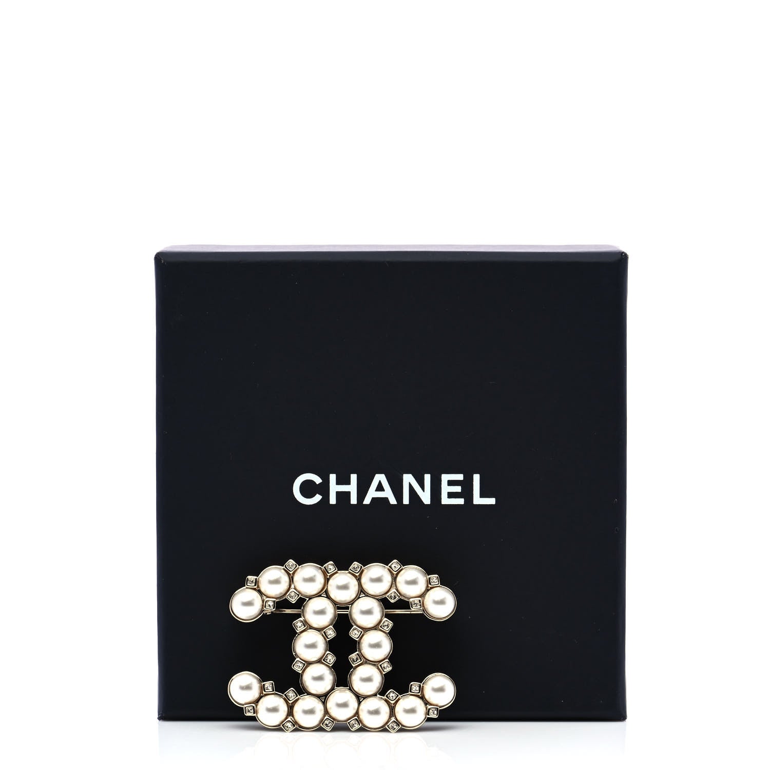 Chanel Crystal Pearl CC Brooch Gold 5 of 5
