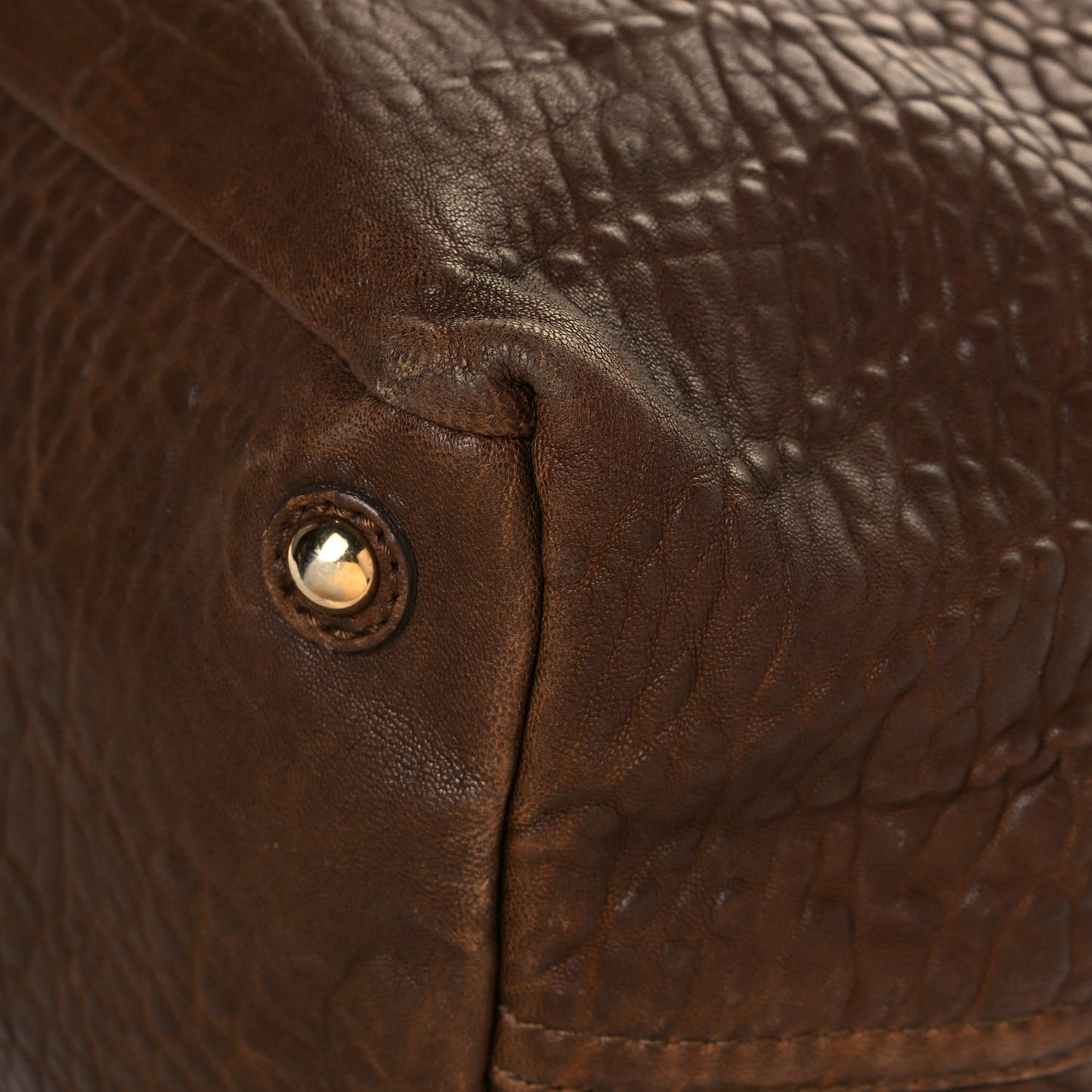 Pebbled Lambskin Medium Easy Sac Brown