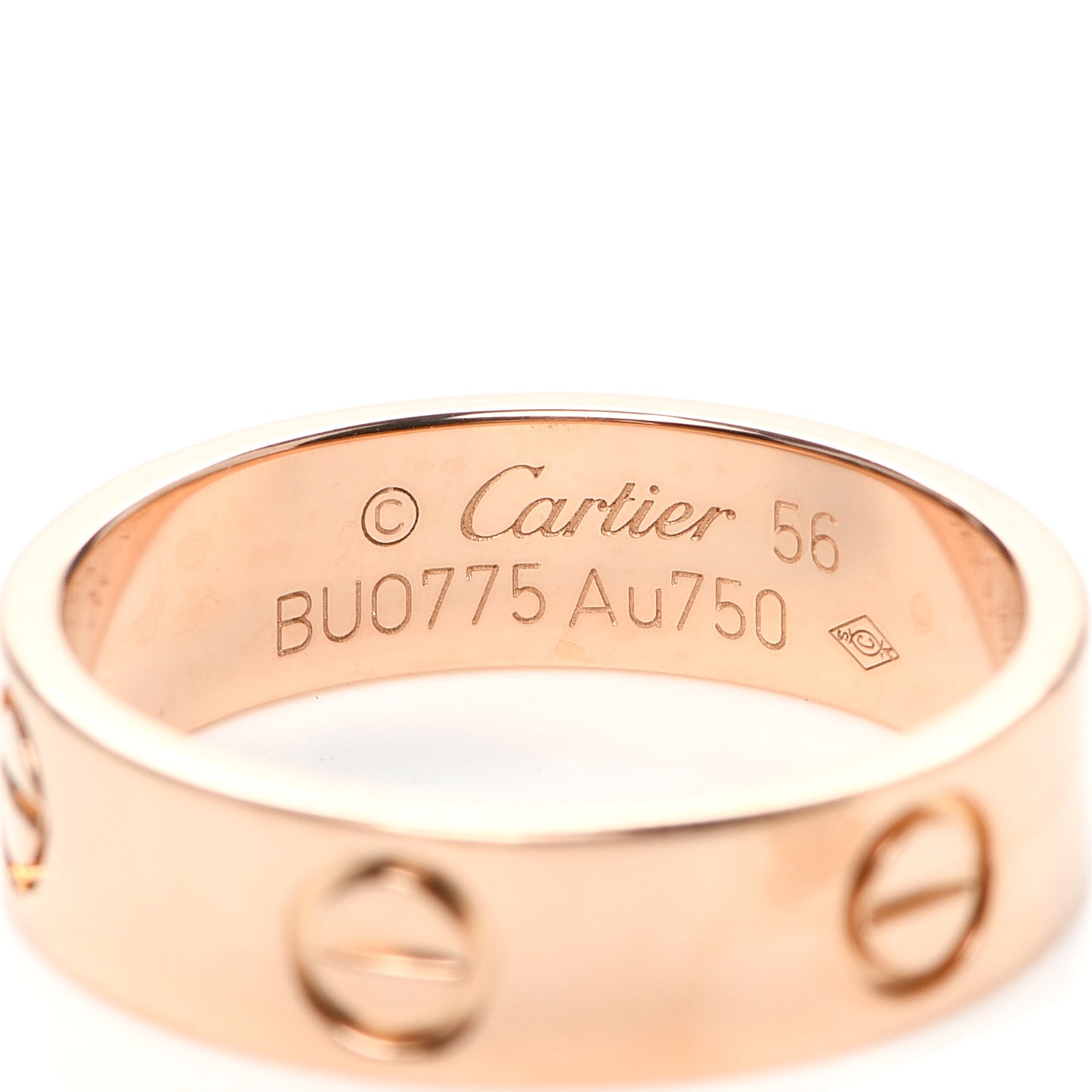 18K Pink Gold 5.5mm LOVE Ring 56 7.5
