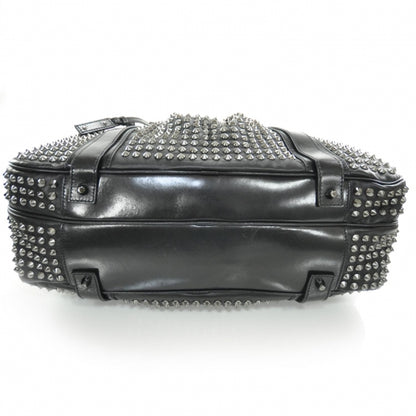 Burberry Prorsum Leather Studded Knight Satchel Black 4 of 9