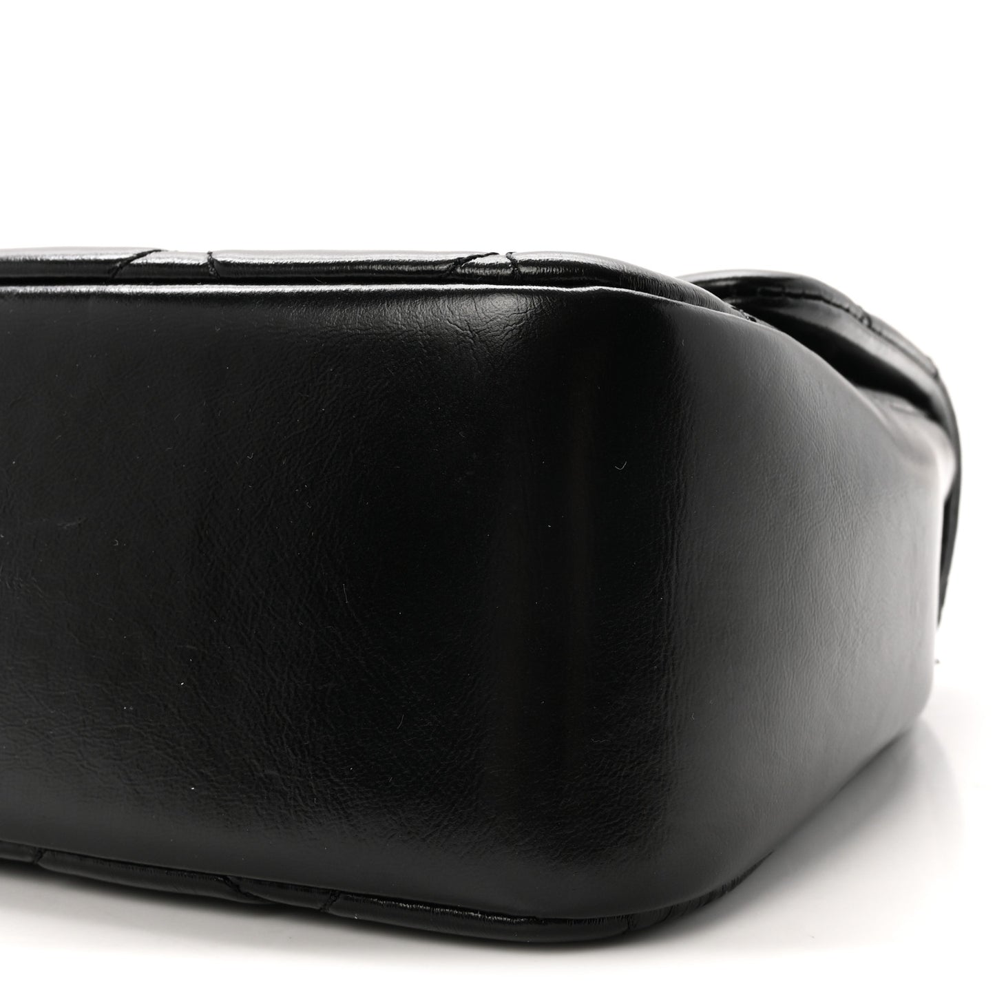 Shiny Lambskin Quilted Coco Trip Flap Bag Black