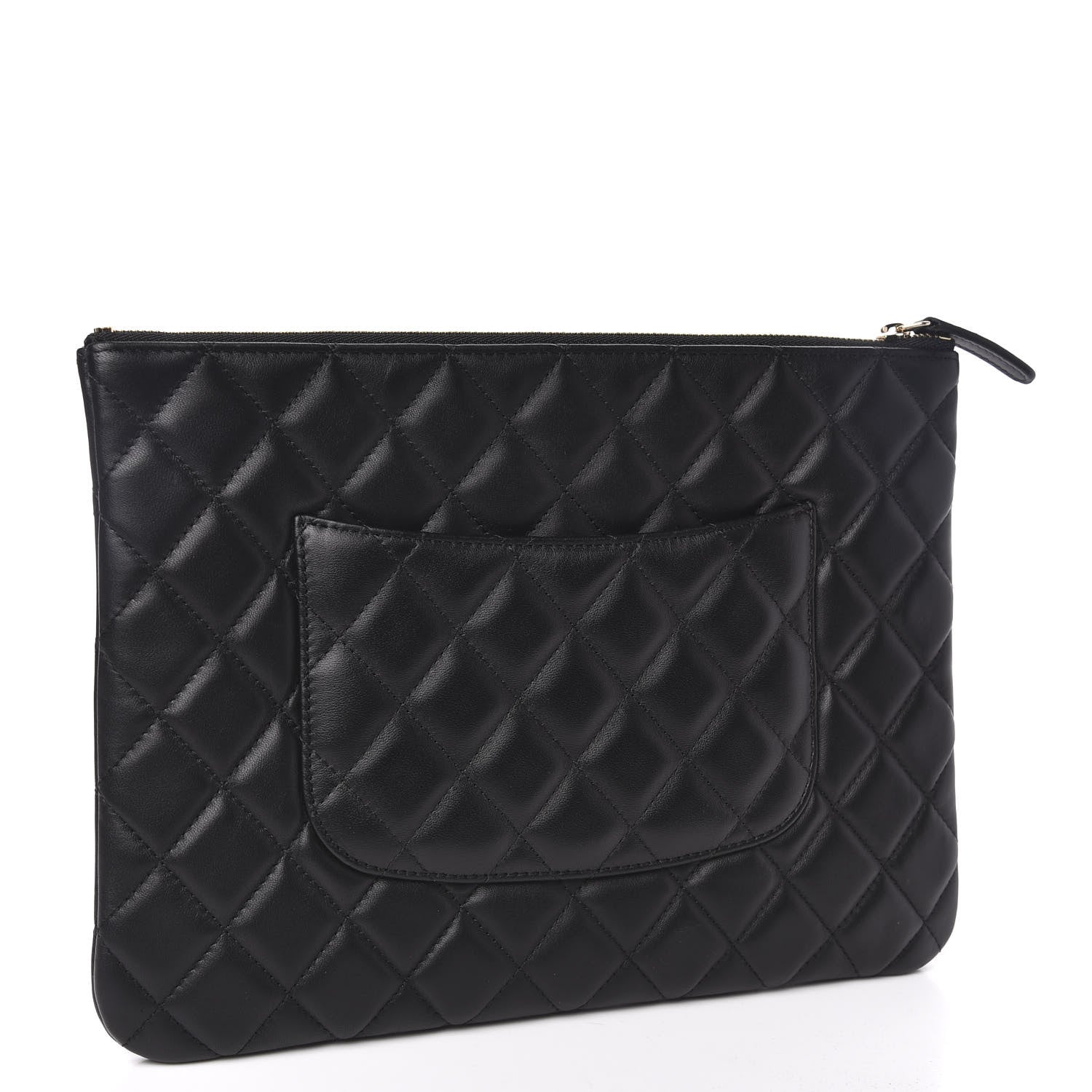 Chanel Lambskin Quilted Medium Cosmetic Case Black 3 of 8