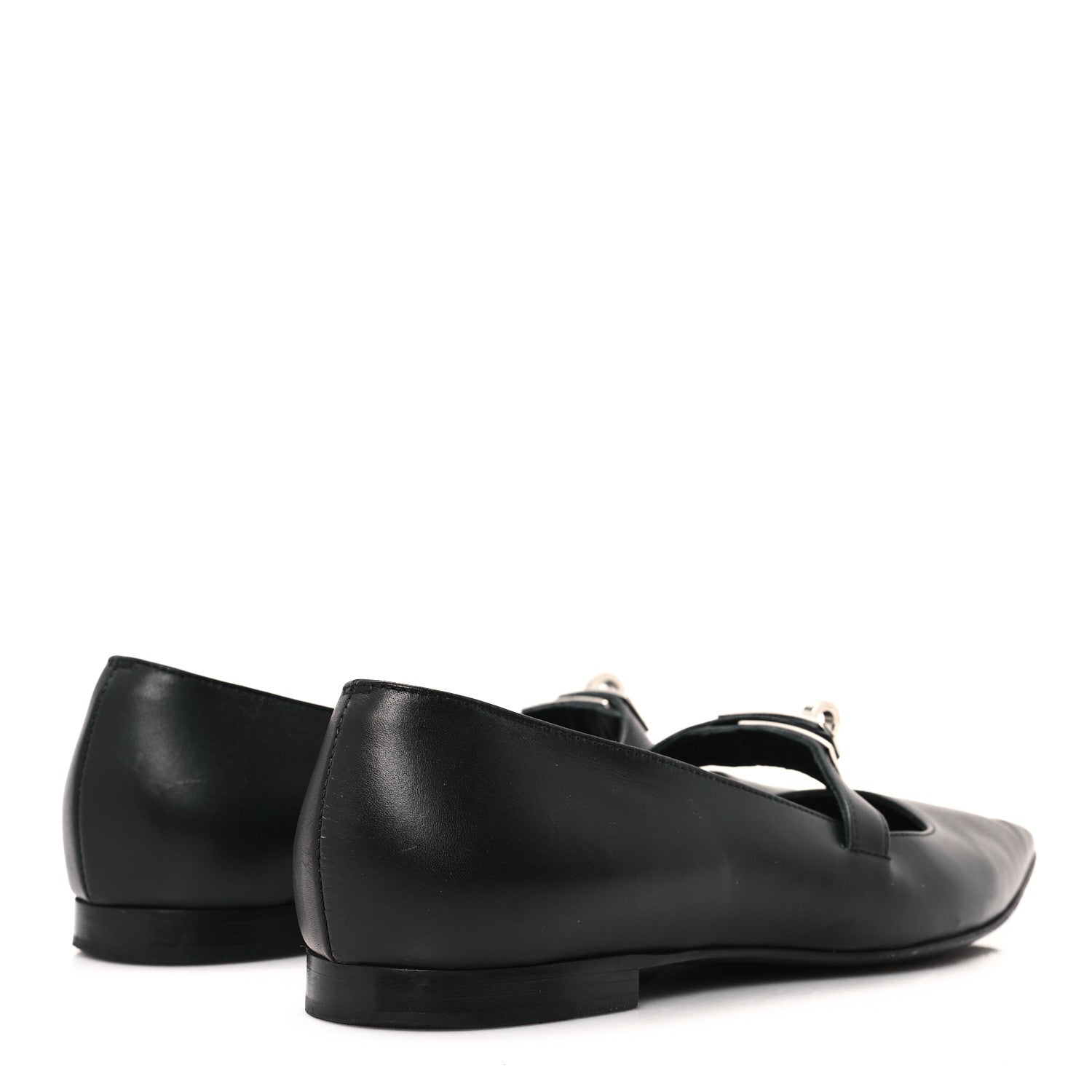 Hermes Calfskin Kelly Ballet Flats 37 Black 5 of 9