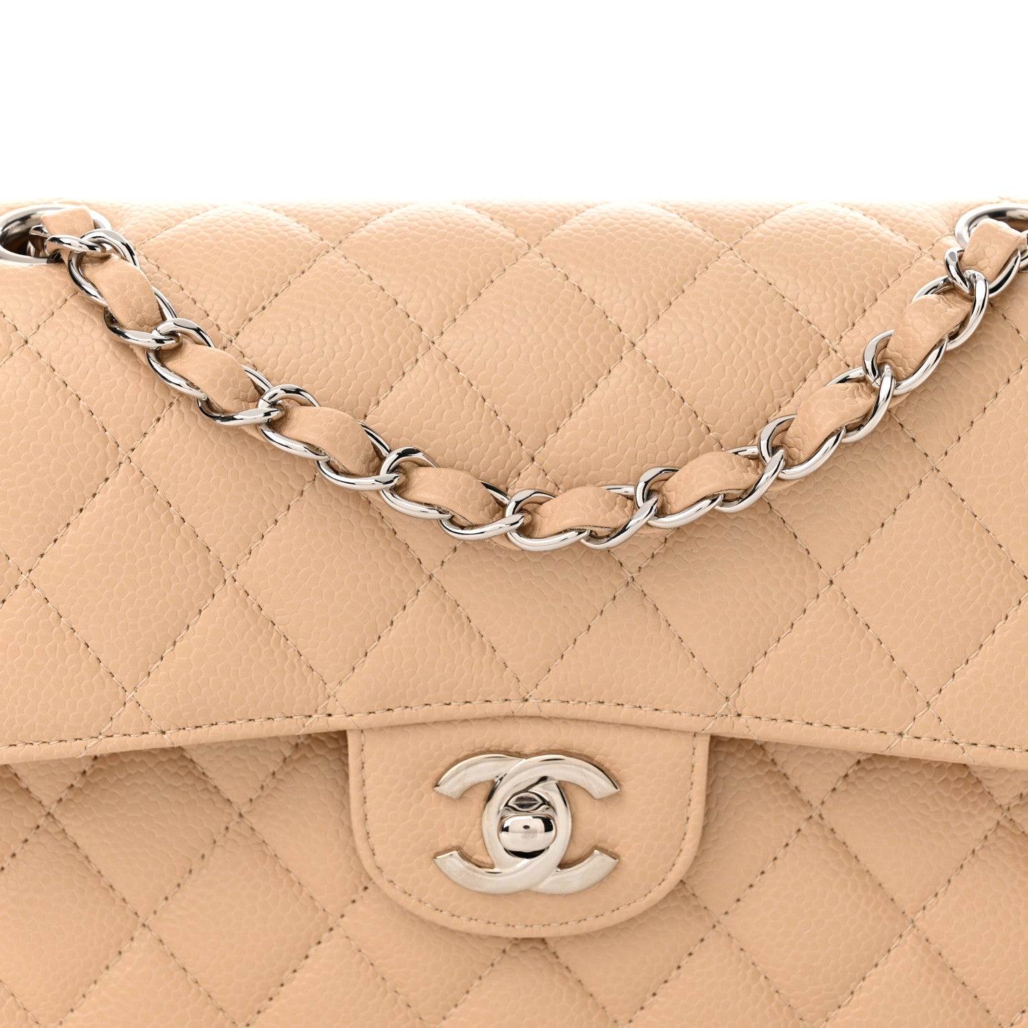 Chanel Caviar Quilted Small Double Flap Beige 8 of 12