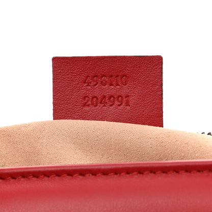 Gucci Calfskin Matelasse Small GG Marmont Top Handle Shoulder Bag Hibiscus Red 7 of 9