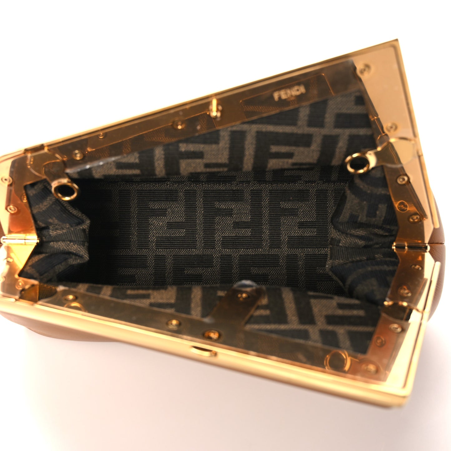 Shiny Nappa Small Fendi First Caramello