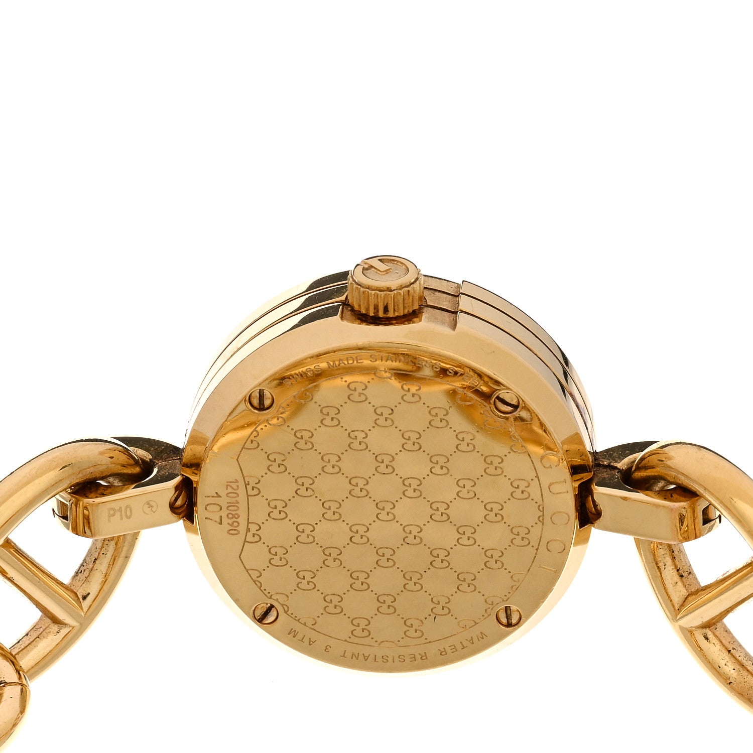 Gucci Stainless Steel 22mm G Charms Quartz Watch Gold 4 of 4