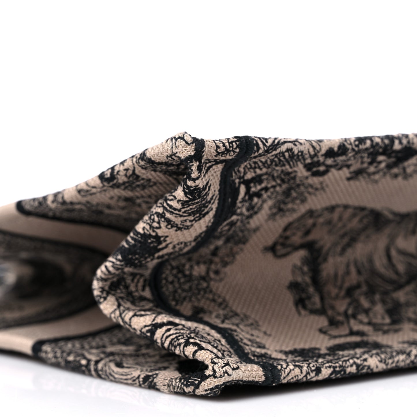 Canvas Embroidered Medium Dioriviera Toile De Jouy Book Tote Black