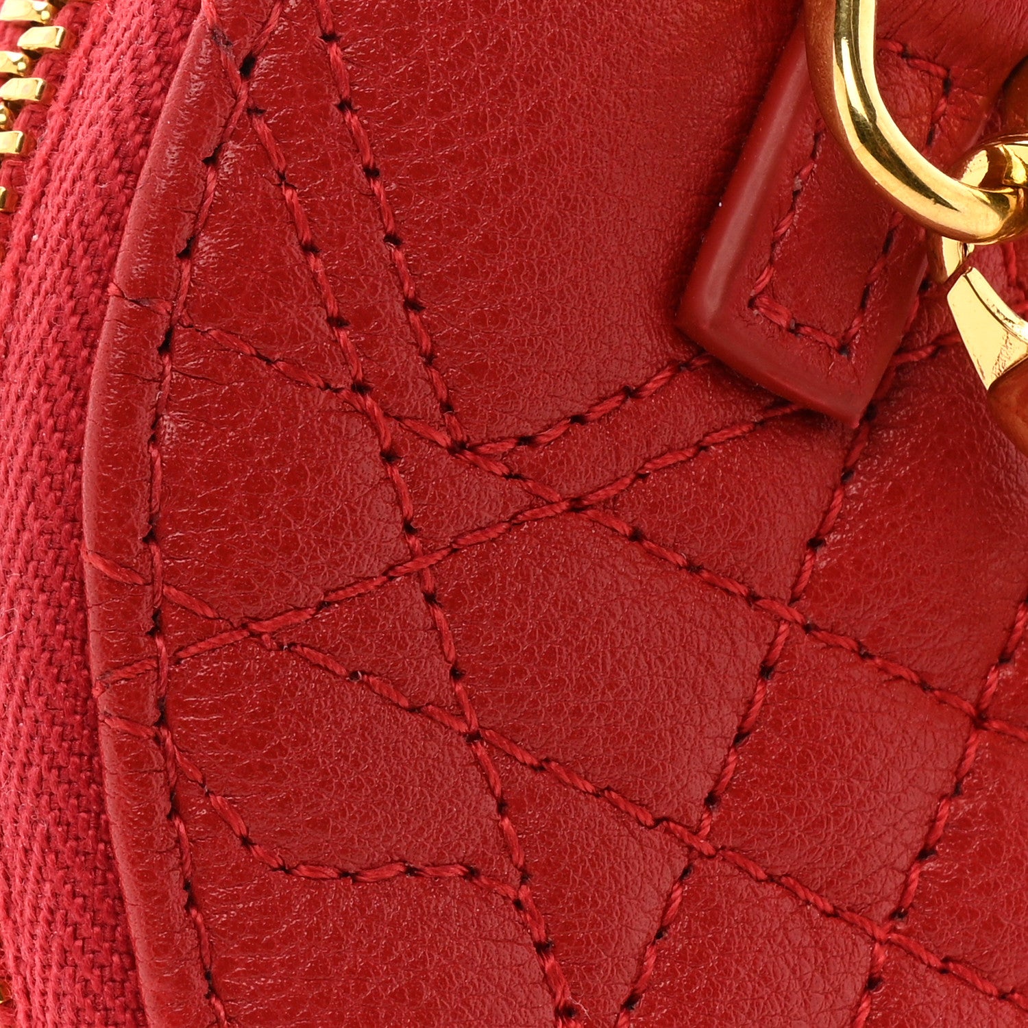 Christian Dior Calfskin Cannage Dioramour Caro Heart Pouch With Chain Bright Red 11 of 11