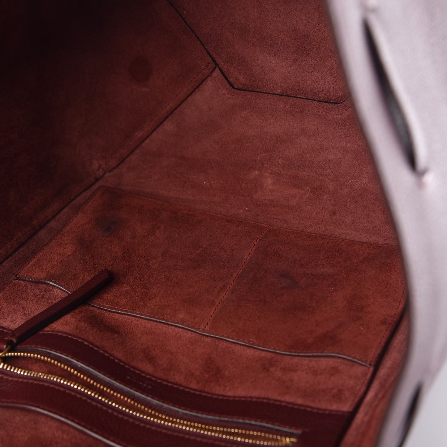 Soft Grained Calfskin Small Belt Cabas Phantom Burgundy