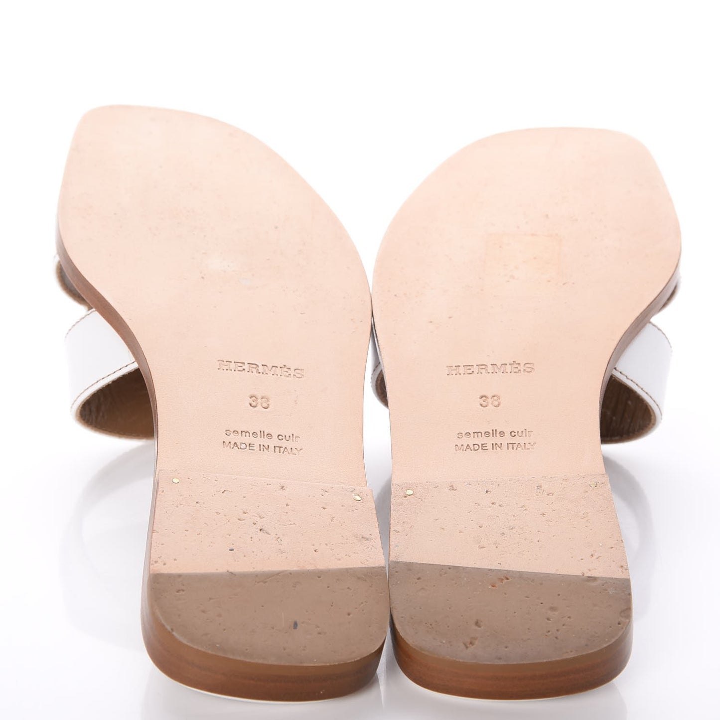 Box Calfskin Oran Sandals 38 White