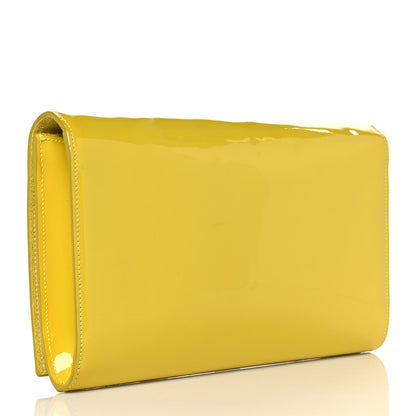 Saint Laurent Patent Calfskin Monogram Large Belle De Jour Clutch Yellow 4 of 9