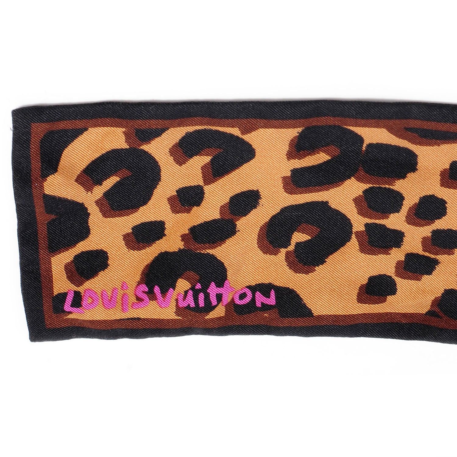Louis Vuitton Silk Leopard Bandeau Scarf Marron 3 of 3