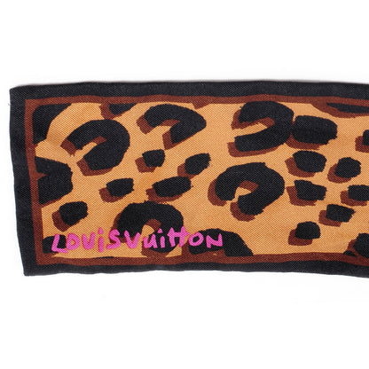 Louis Vuitton Silk Leopard Bandeau Scarf Marron 3 of 3