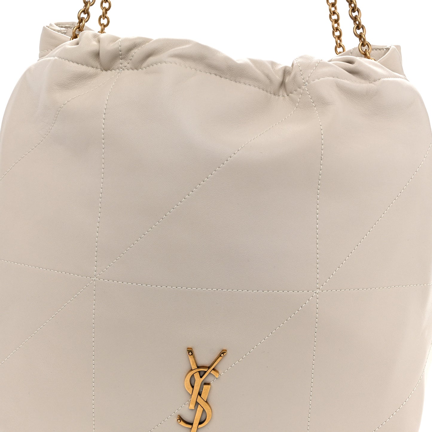 Lambskin Matelasse Monogram Medium Jamie 4.3 Pochon Crema Soft