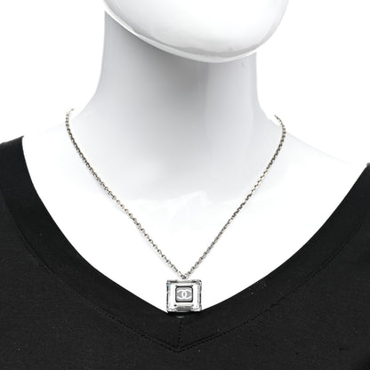 Chanel Resin Strass Geometric Square CC Necklace Black 2 of 6