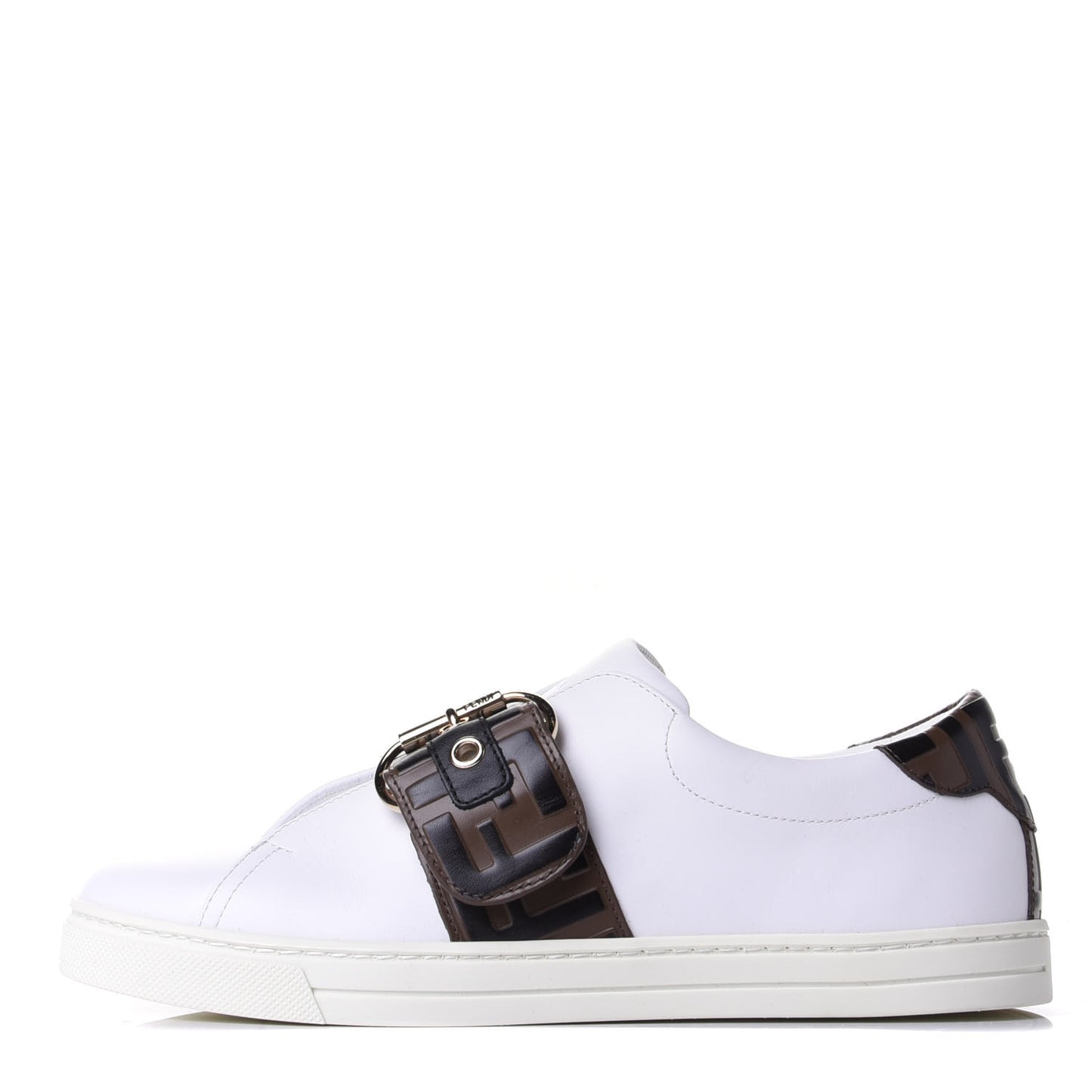 Vitello FF Embossed Womens Slip On Sneakers 38 Ultra White Maya Black