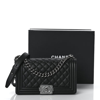 Chanel Calfskin Quilted Medium Boy Flap Black 11 of 11