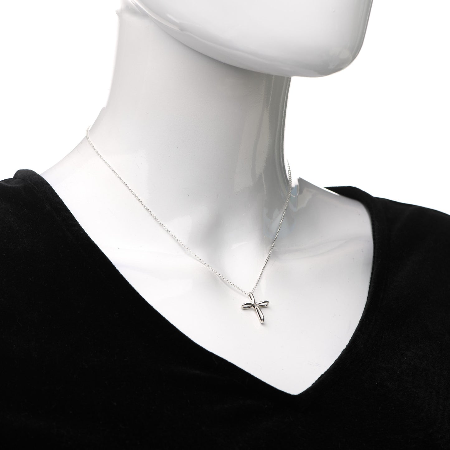 Sterling Silver Elsa Peretti Infinity Cross Pendant Necklace