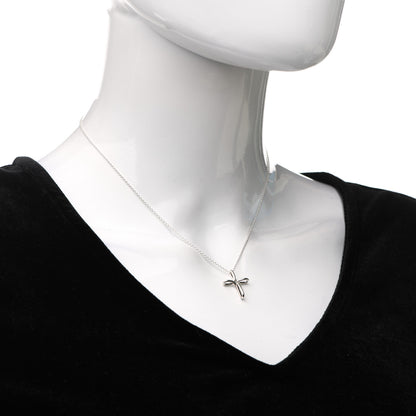 Tiffany Sterling Silver Elsa Peretti Infinity Cross Pendant Necklace 2 of 7