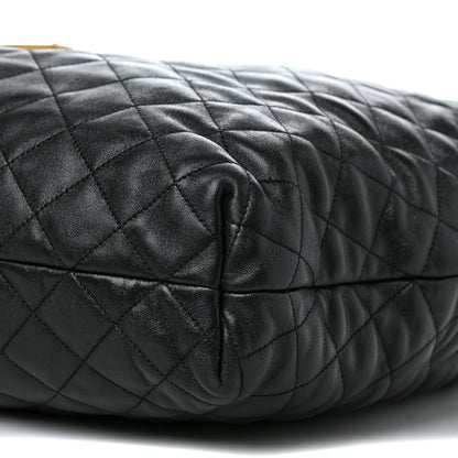 Saint Laurent Lambskin Quilted Maxi Icare Shopping Tote Black 9 of 9