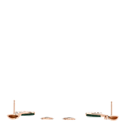Bulgari 18K Rose Gold Diamond Malachite Divas' Dream Earrings 3 of 5