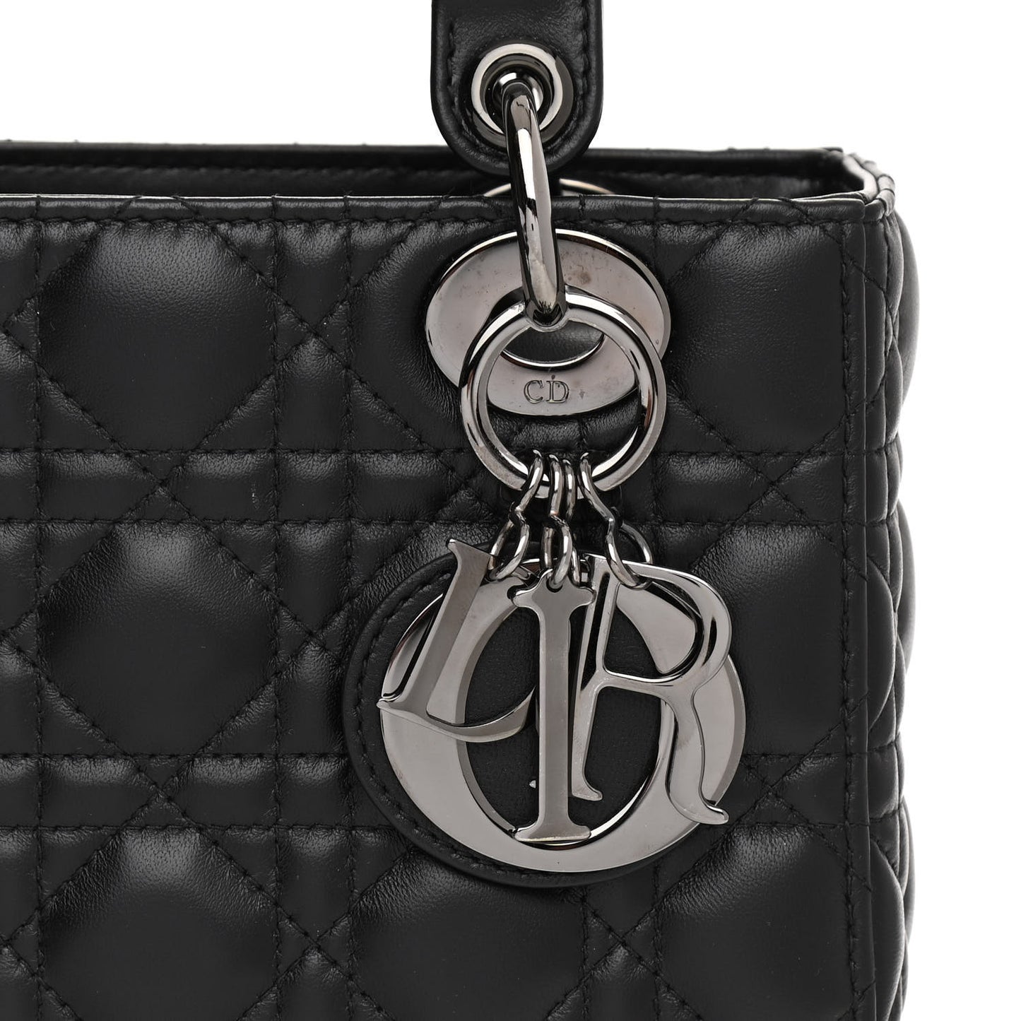 Lambskin Cannage Small Lucky Badges My Lady Dior Black