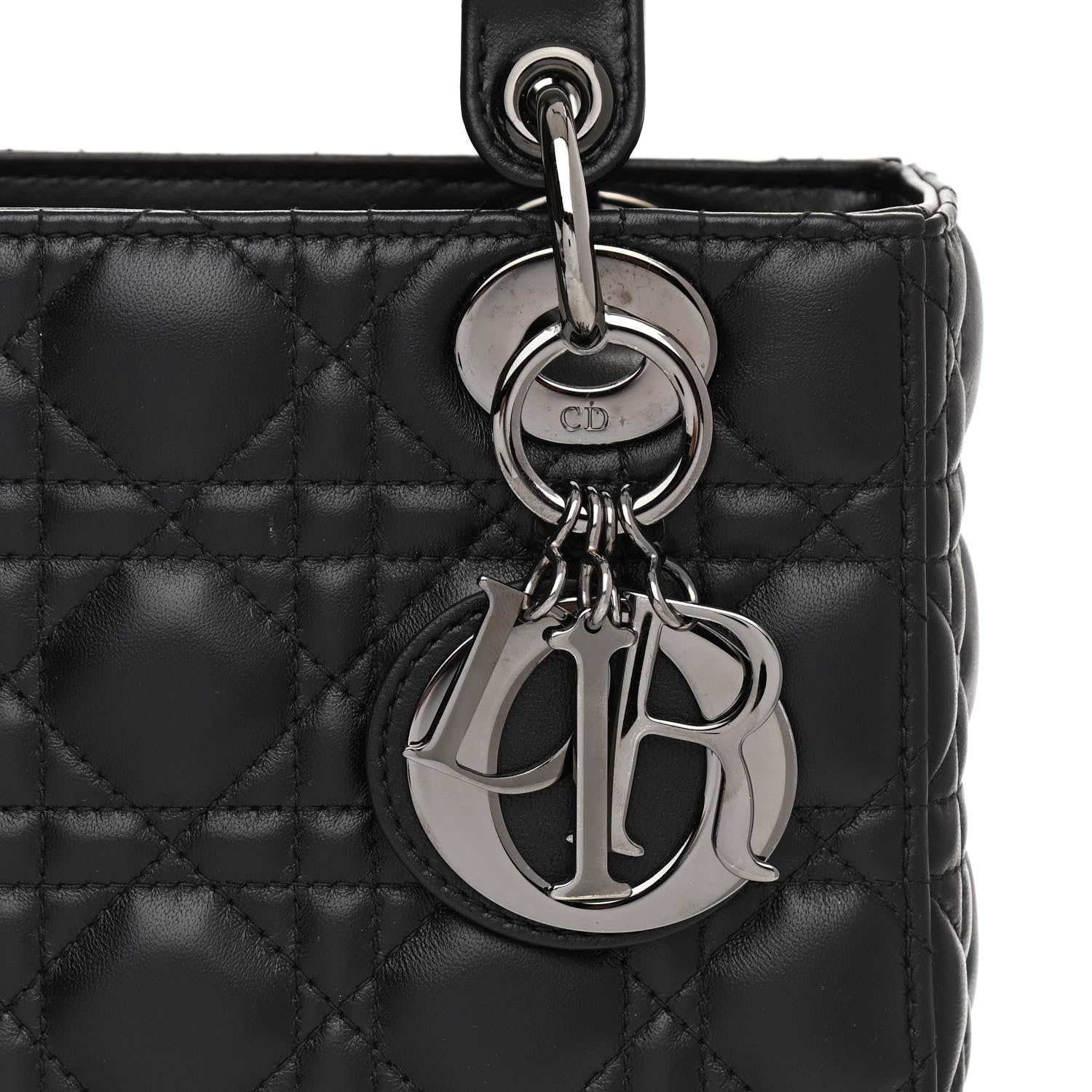 Christian Dior Lambskin Cannage Small Lucky Badges My Lady Dior Black 6 of 9