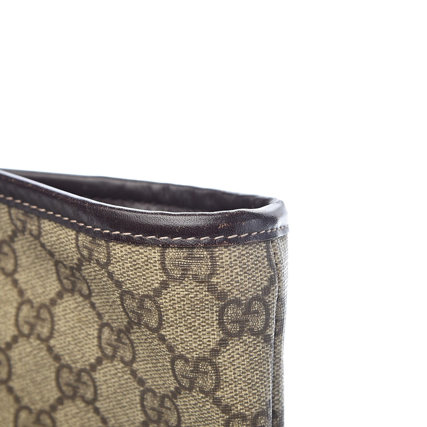 GG Supreme Monogram Medium Zippered Shopping Tote Dark Brown