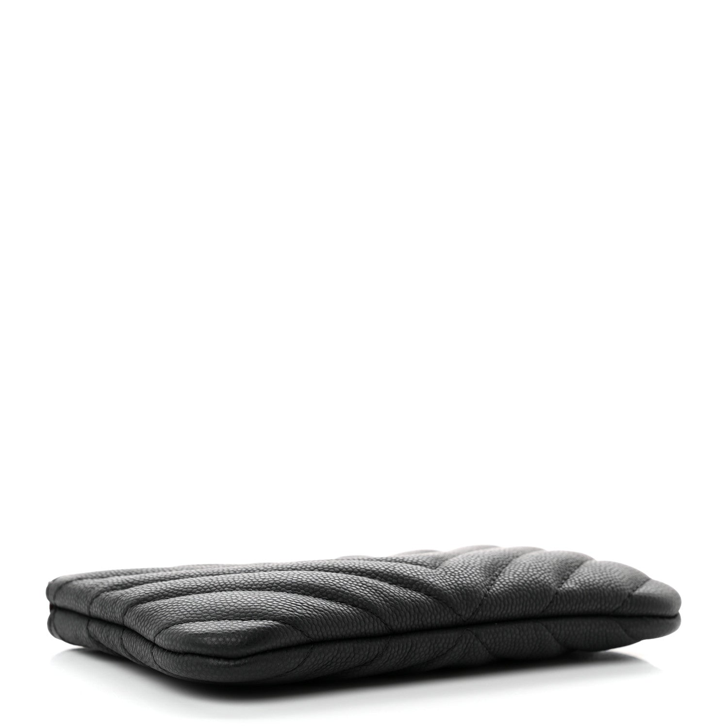 Chanel Caviar Chevron Quilted Small Cosmetic Case Black 4 of 8