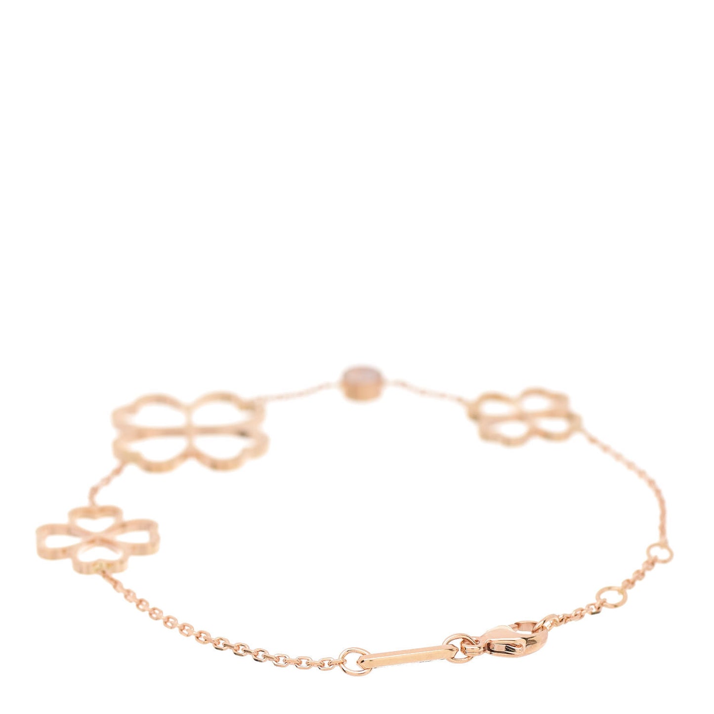 18K Rose Gold Diamond Happy Clover Bracelet